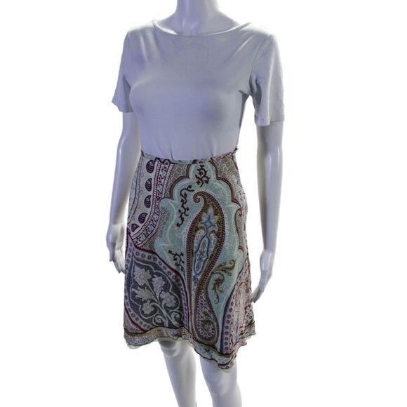 Cynthia Cynthia Steffe Womens Textured Trim Lace Abstract Skirt Green Size 6 - Picture 2 of 7